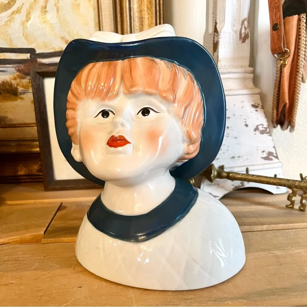 Vintage 1915-1920’s Nippon Head Vase Large Hand Painted Nippon Collectible Lady